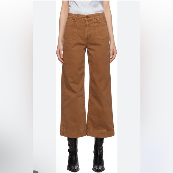Frame Denim Pants - Frame Brown Utility Cropped Pants